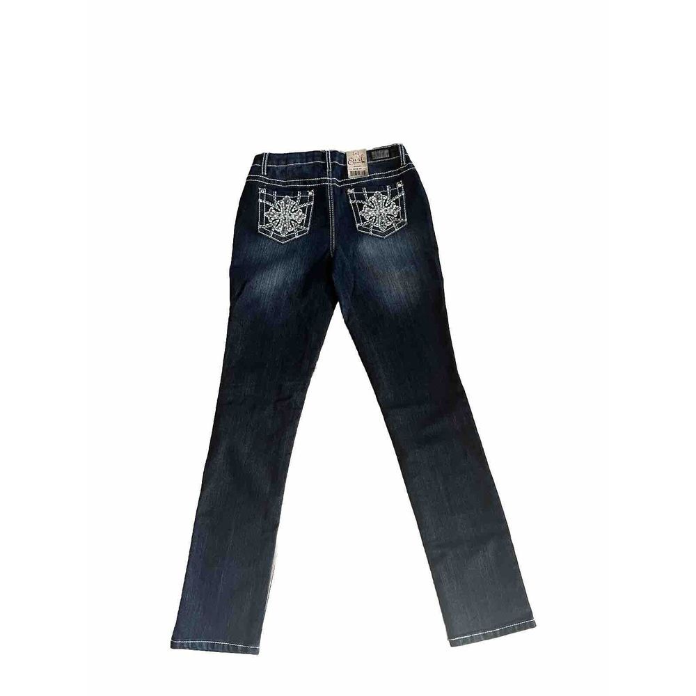Earl Jeans Women's 6 Cross Embellished Denim Blue Skinny Mid-Rise